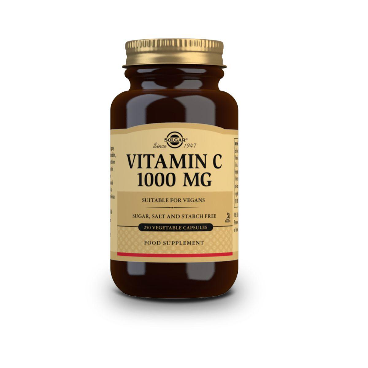 Vitamina C, 250 cap. vegetales de 1000 mg. Solgar