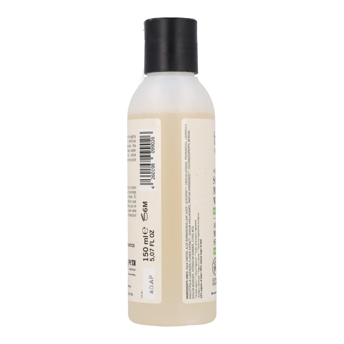 Eau Micellaire Aloe Vera et Lavande Bio Benecos 150 ml Végane
