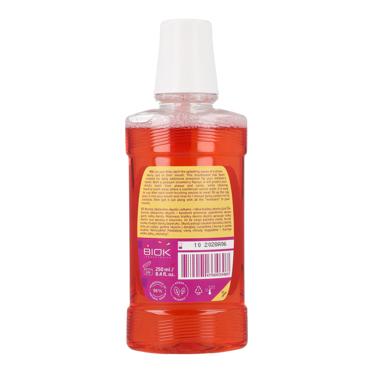Enjuague bucal Infantil sabor Fresa EcoDenta 250 ml