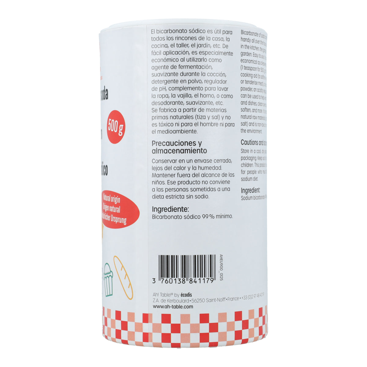 Pack 2x Bicarbonato sódico de uso alimentario La Droguerie écologique 500 g
