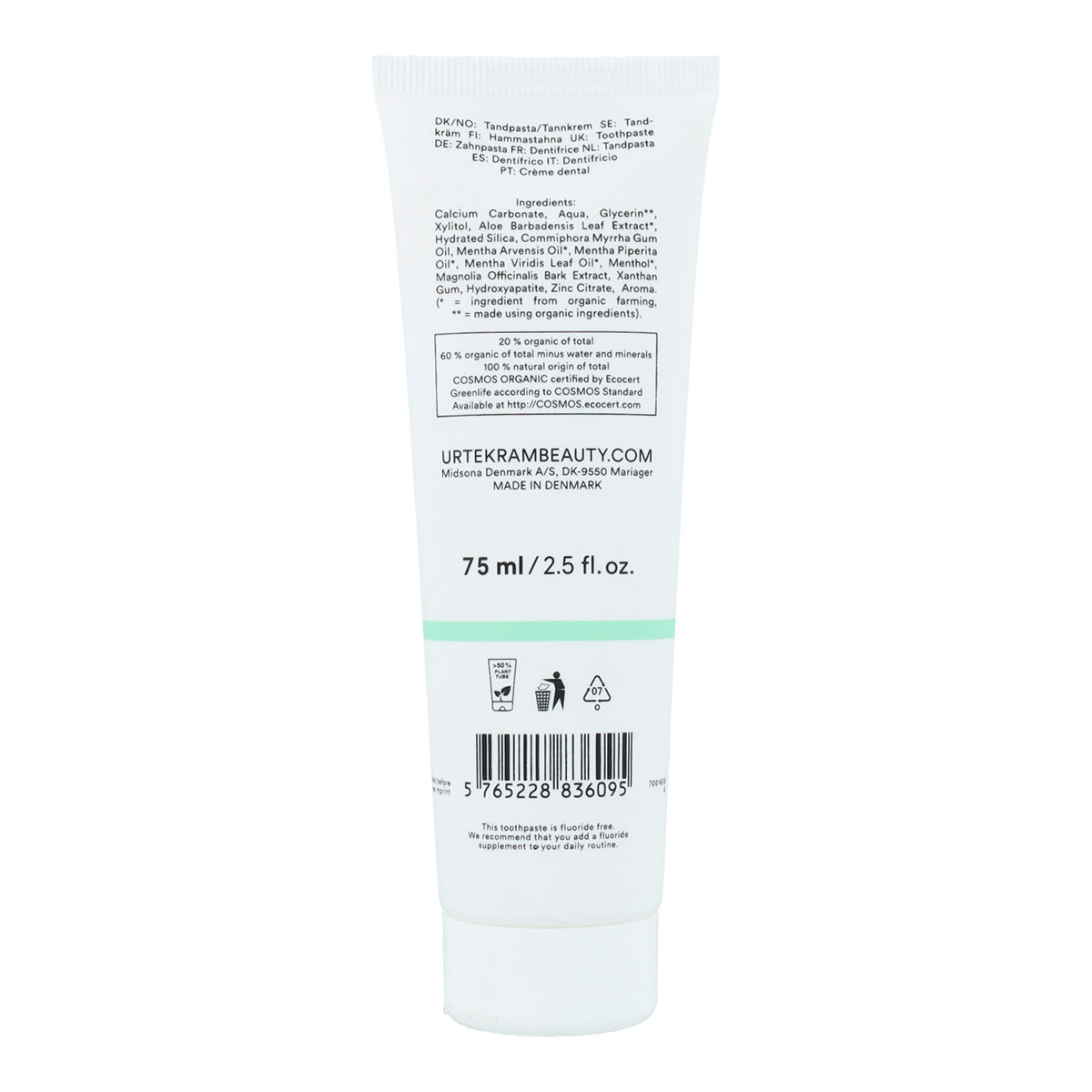 Dentífrico Menta Fresca Urtekram 75 ml
