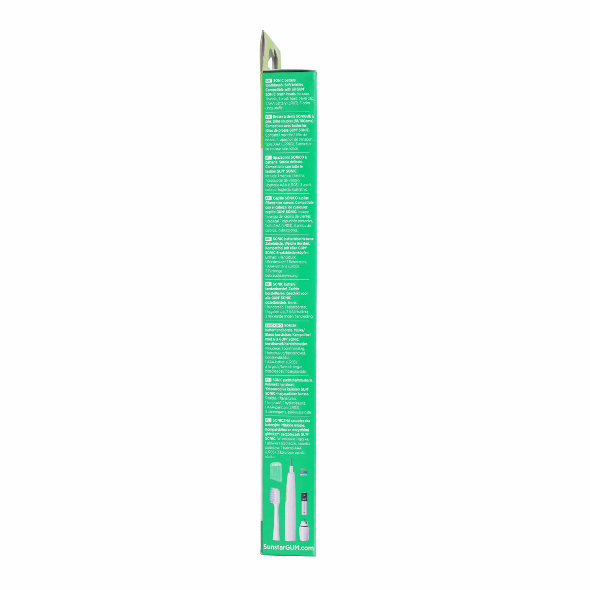 Brosse à dents sonique quotidienne à piles blanche Gum