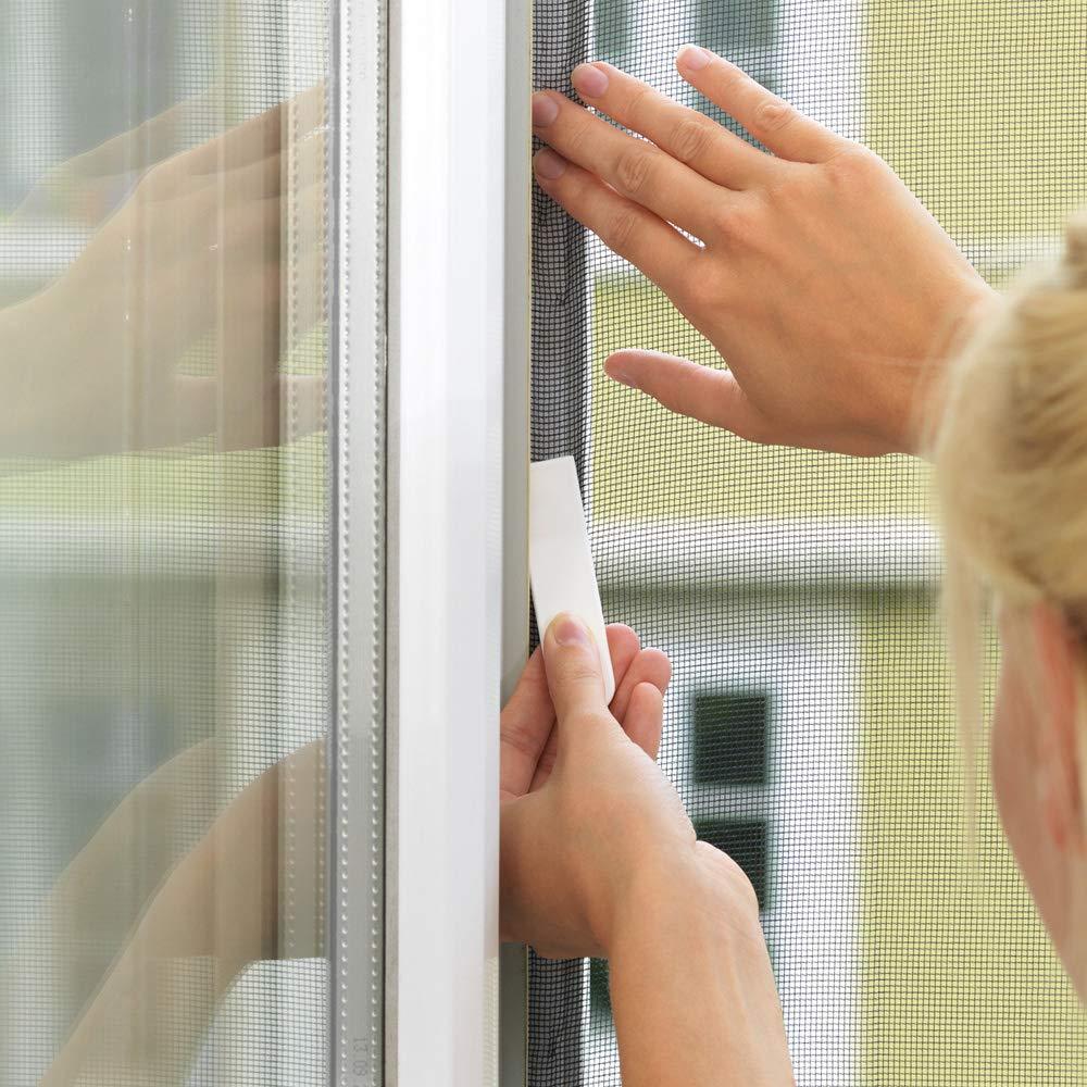 Malla mosquitera para puertas Negra 2 uds 2 x 0,65 x 220 cm Tesa