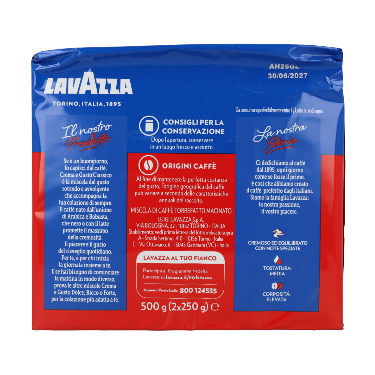Café moulu Crema e Gusto Lavazza 2x250g