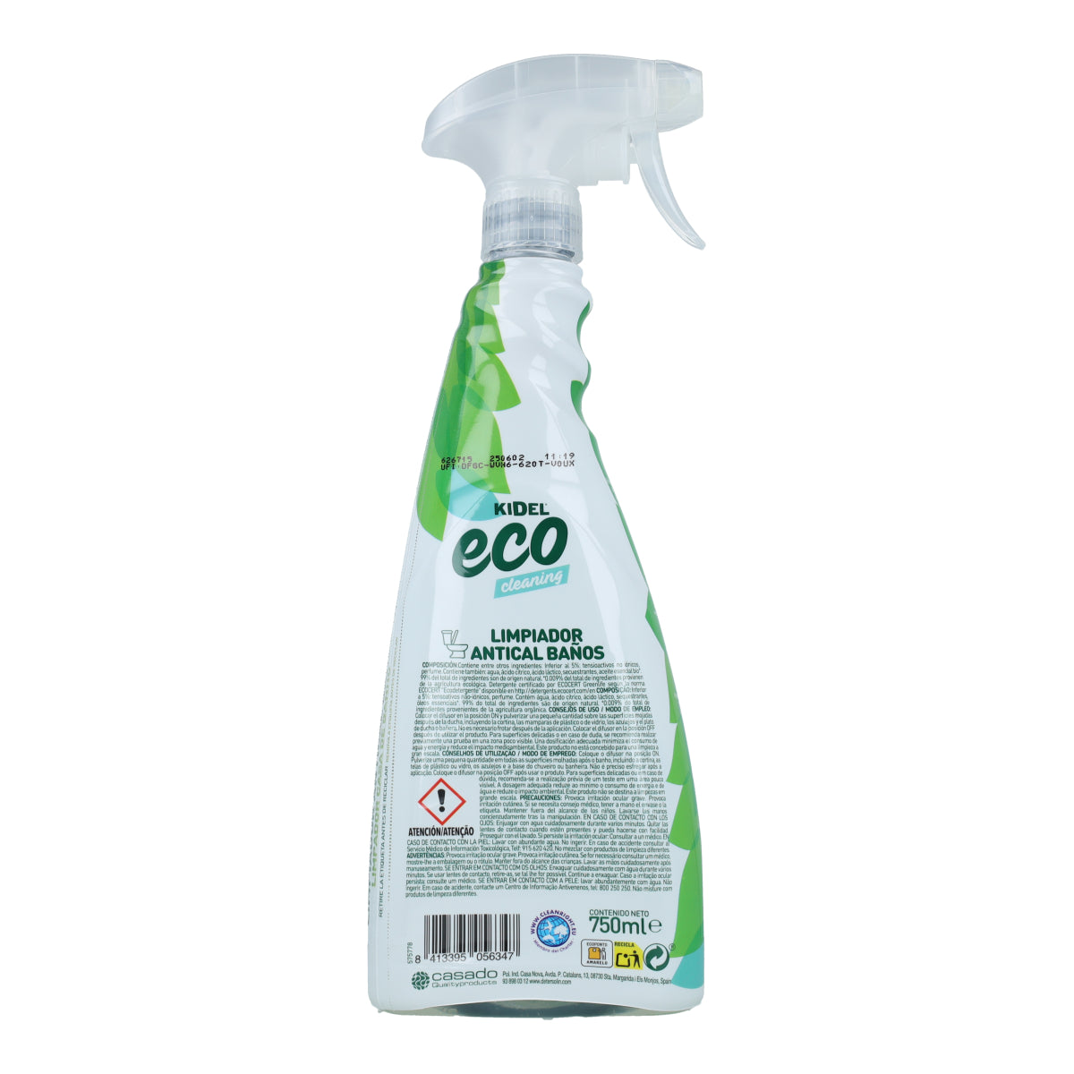Spray nettoyant anti-calcaire pour salle de bain Kidel Mimidu ECO 750 ml