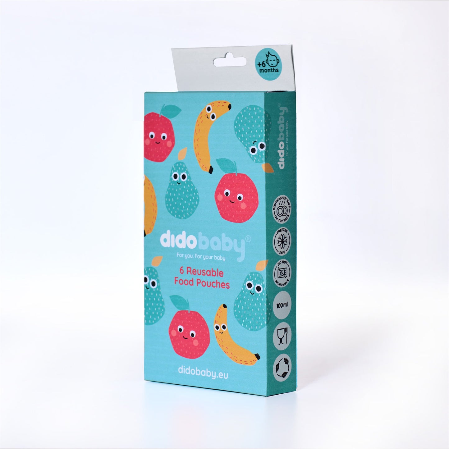 Pack de 6 gourdes réutilisables Fruits Didobaby