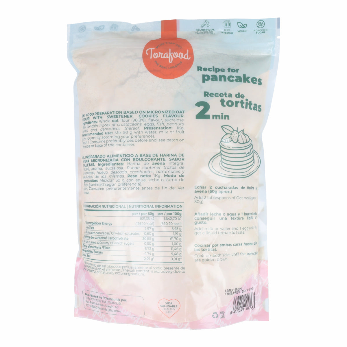 Farine d'avoine biscuits Maria Torafood 1kg