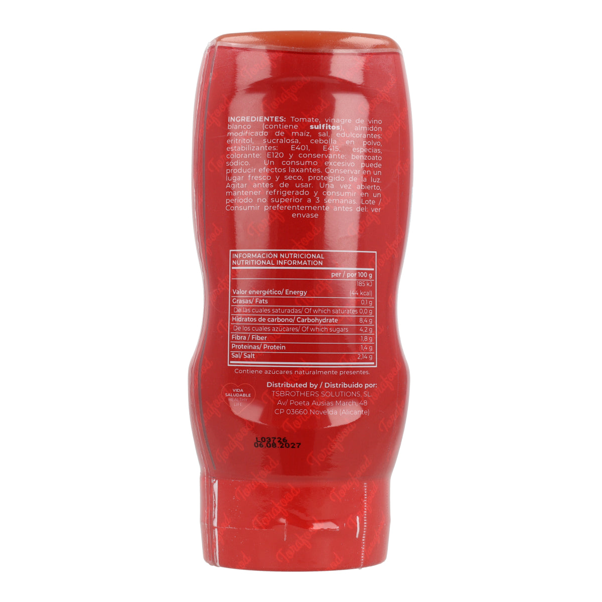 Sauce Zero Ketchup Torafood 330ml
