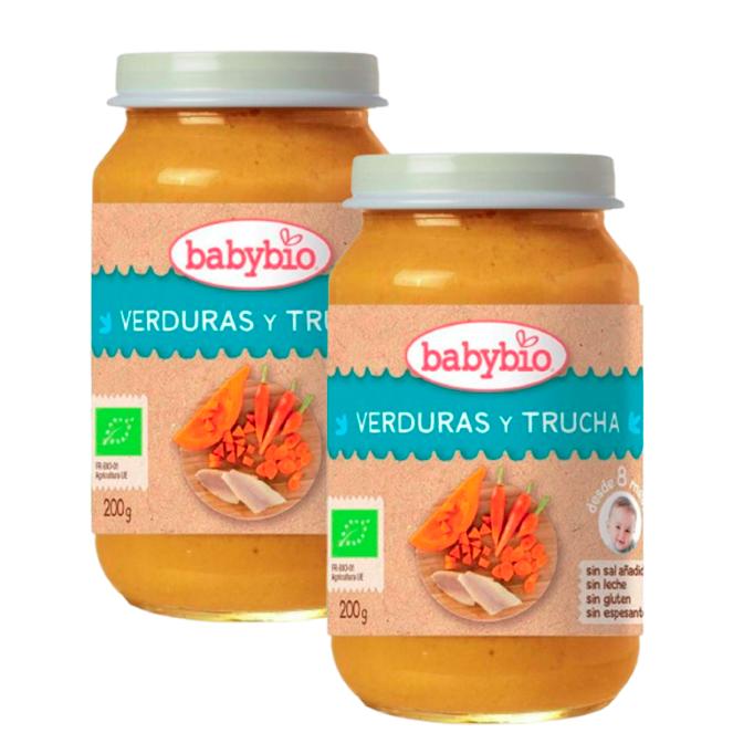 PROMO x2 Tarrito Menu Tradicion Verdura y Trucha, 200 g. Babybio
