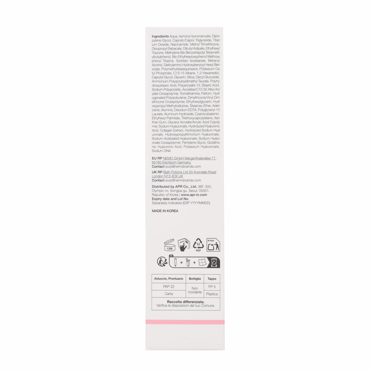 PDRN Crème solaire tonifiante rose medicube 50ml