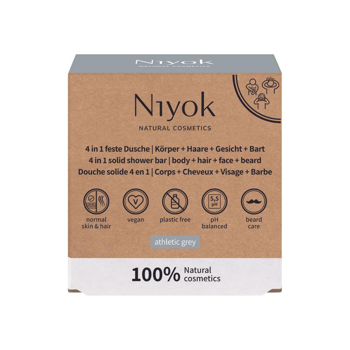 Limpiador corporal 4 en 1 Athelic Grey Niyok 80 g