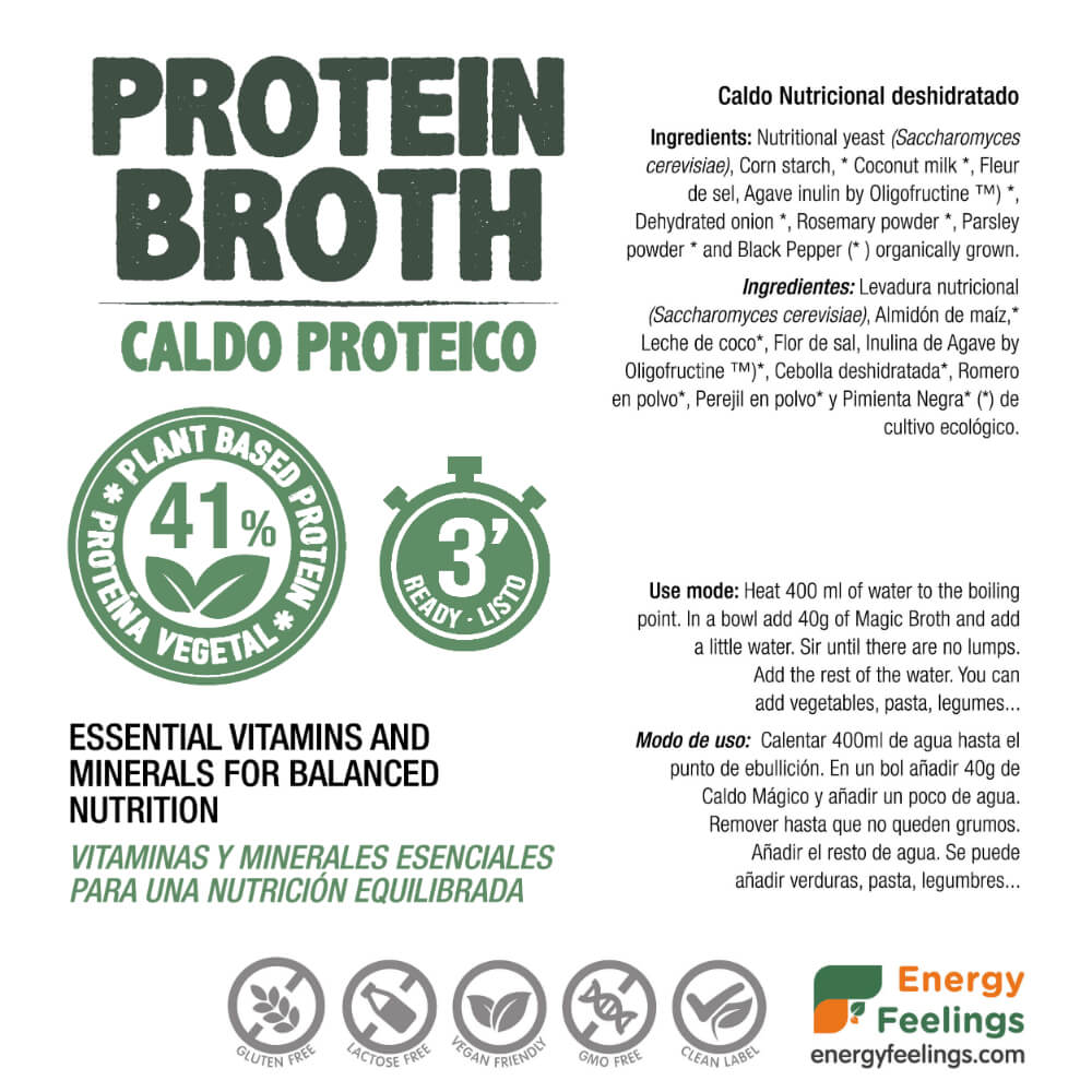 Caldo proteico vegano Magic Broth Energy feelings