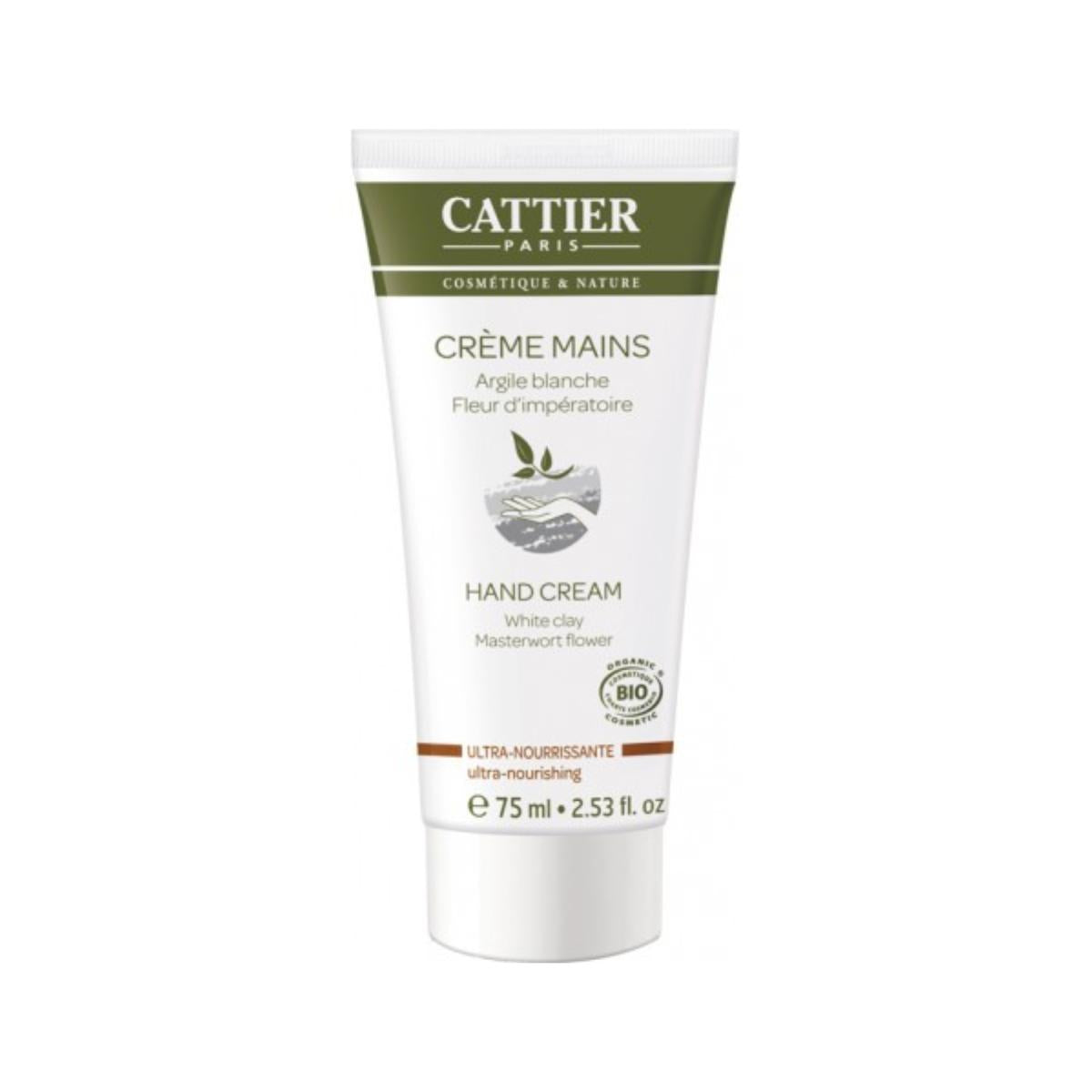 Crema de manos ultra nutritiva con arcilla blanca Cattier 75 ml