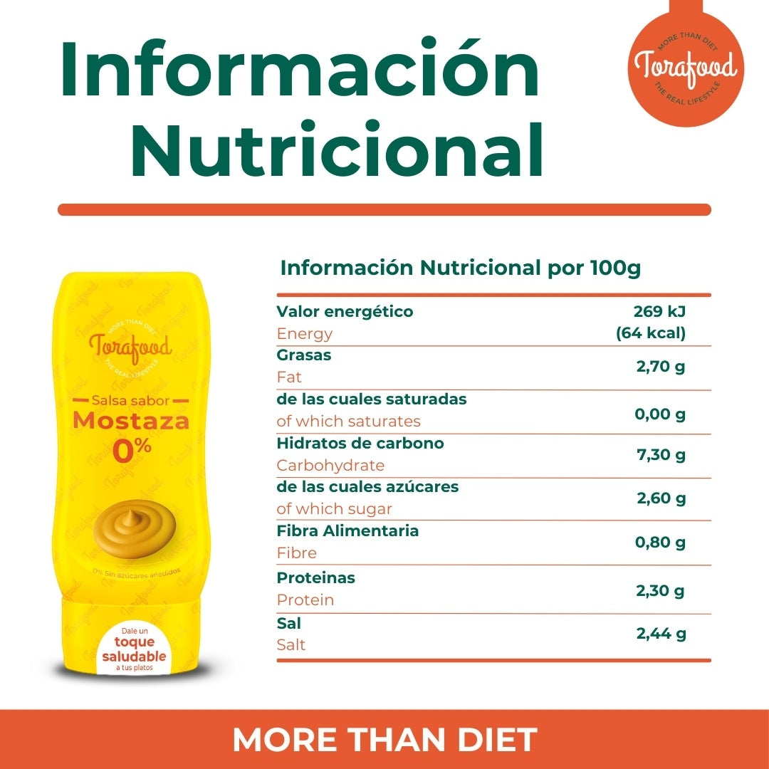 Salsa Zero Mostaza Torafood 330ml