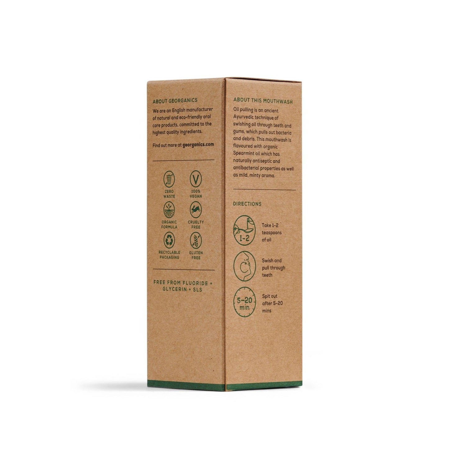 Enjuague Bucal con Aceite de Coco y Menta Envase aluminio Georganics 100 ml