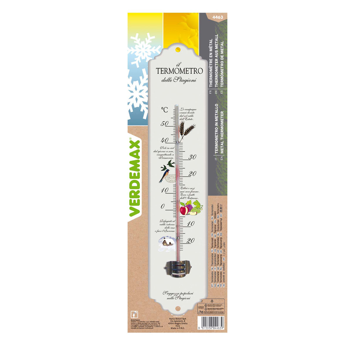 Termómetro metal decorativo Verdemax