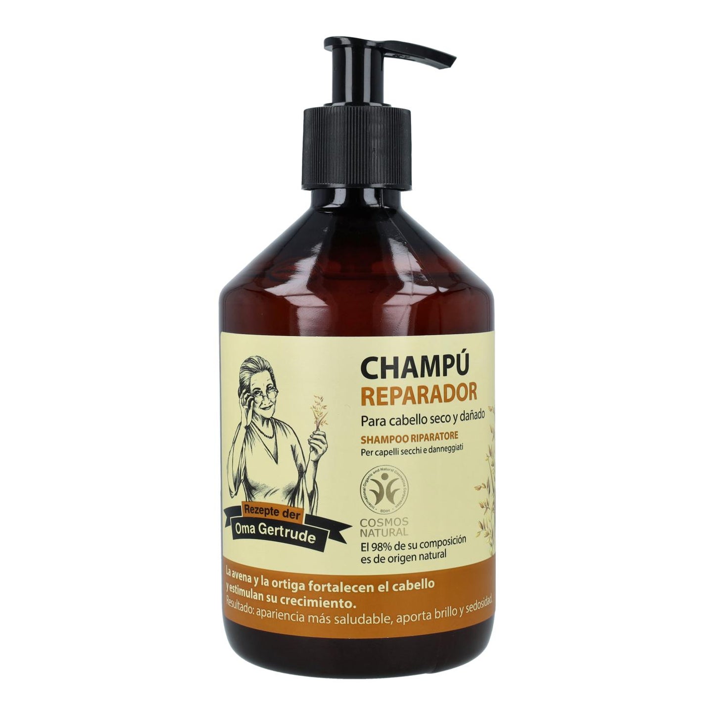 Pack 2x Champú Reparador Cabellos Secos y Dañados Oma Gertrude 500 ml