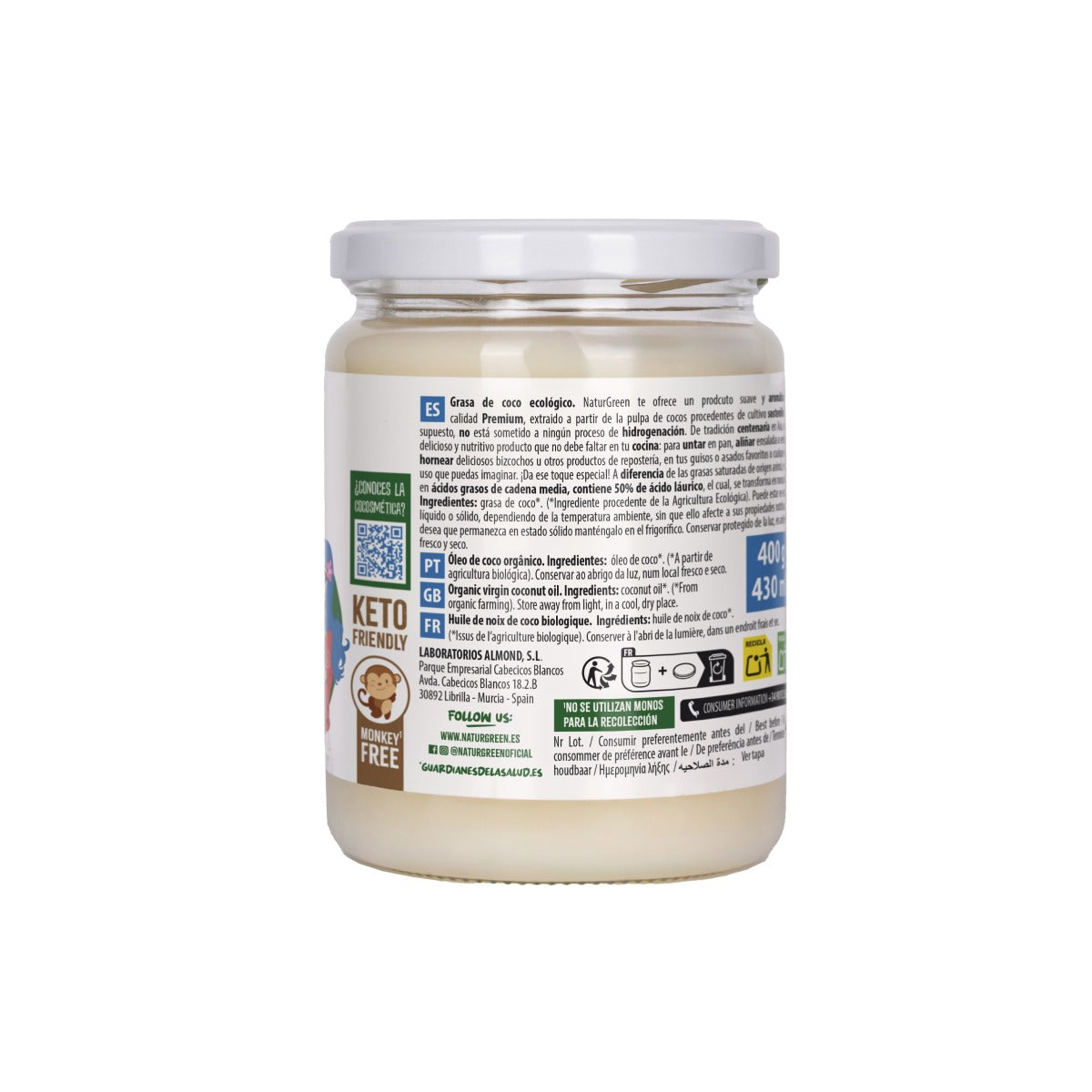 Pack 2 x Graisse de coco Bio NaturGreen
