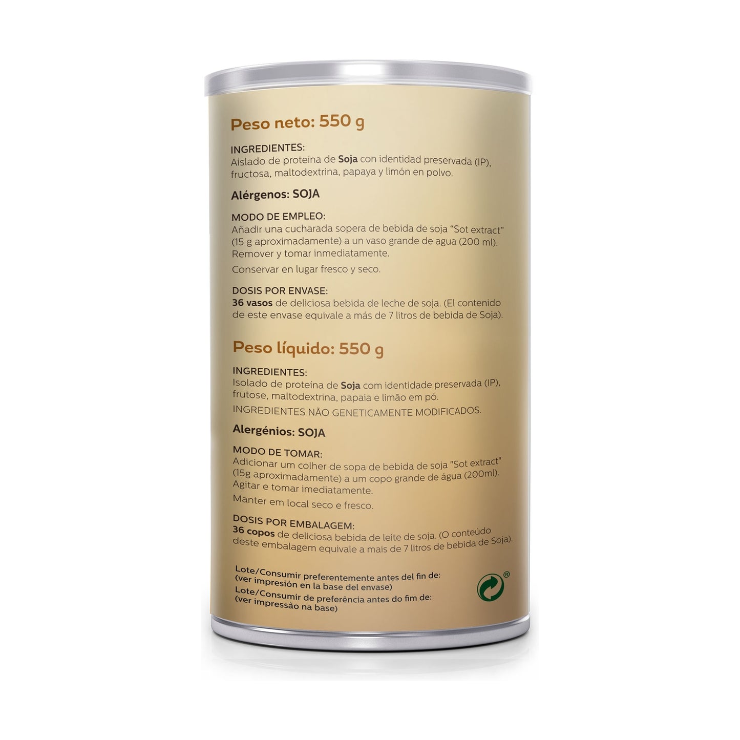 Bebida de Soja en polvo Sotya 550 gr
