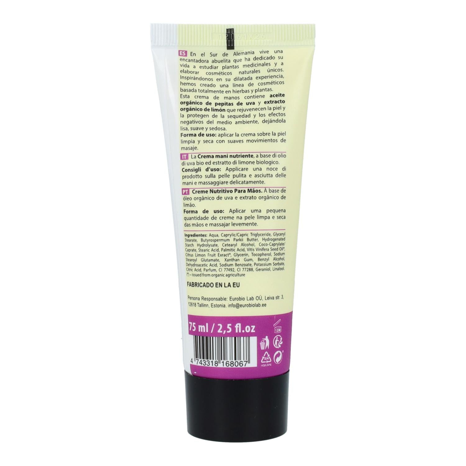 Crema nutritiva manos Oma Gertrude 75 ml