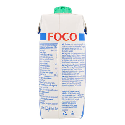 Eau de coco pure, 100 % naturelle Foco 500 ml