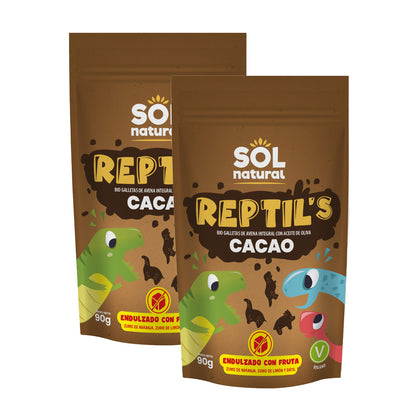 Pack 2 x Galletas Infantiles de Avena, Frutas y Cacao Bio Sol Natural 90 g