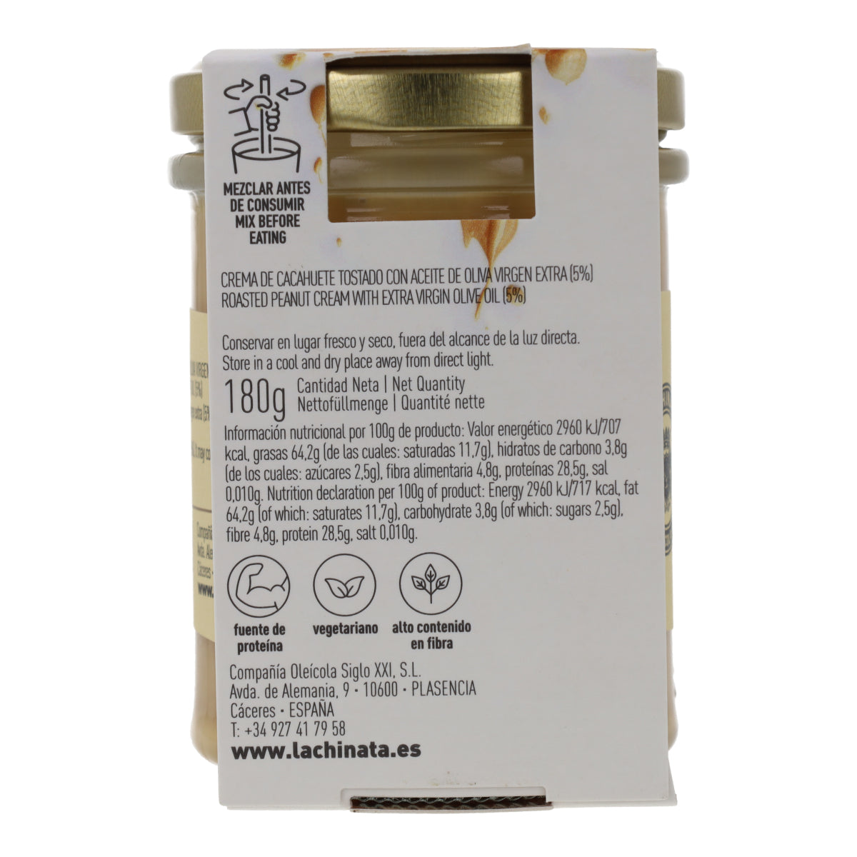 Crème de cacahuètes à l'huile d'olive vierge extra La Chinata 180 g