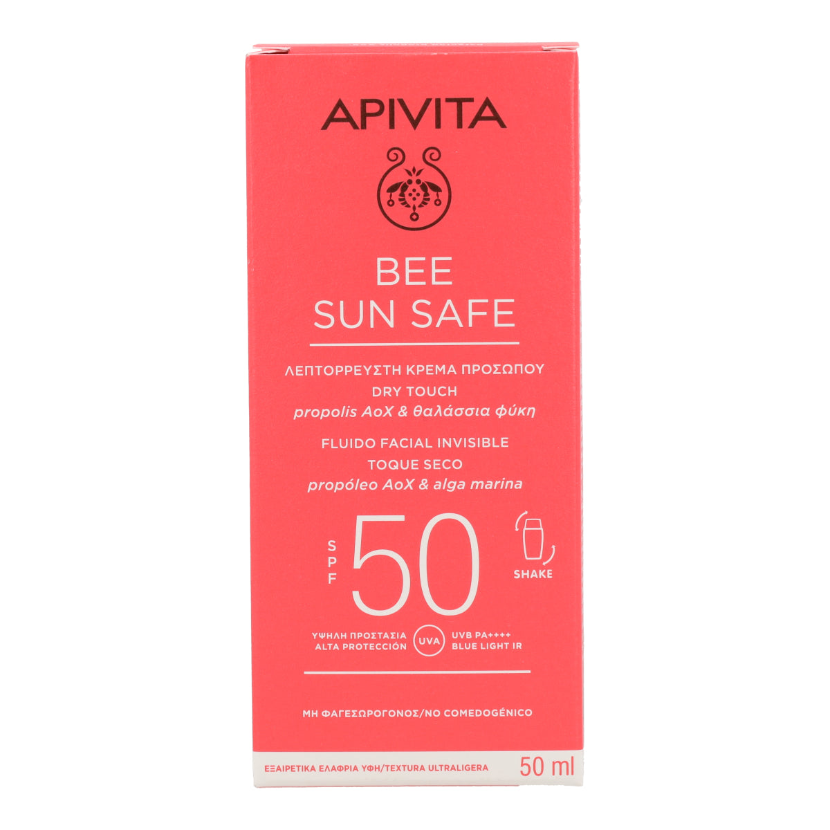 Protector Solar Facial Fluido Invisible Toque Seco SPF50 - APIVITA - 50 ml