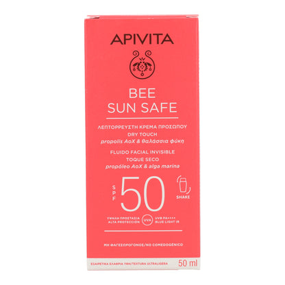 Protector Solar Facial Fluido Invisible Toque Seco SPF50 - APIVITA - 50 ml