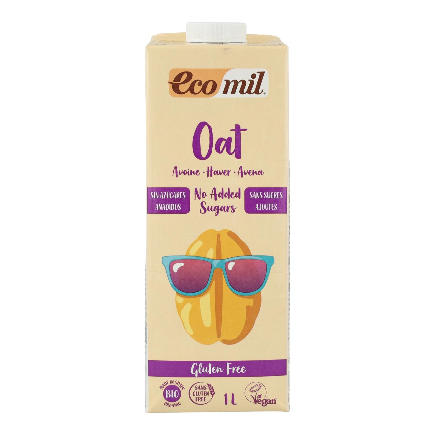 Pack 6 uds Bebida Vegetal de Avena Bio Sin Gluten Ecomil 1 L