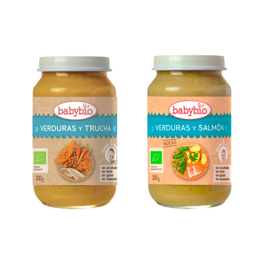 Pack Tarritos Menús Pescado Bio (a partir de 6 meses) babybio, 2 Uds
