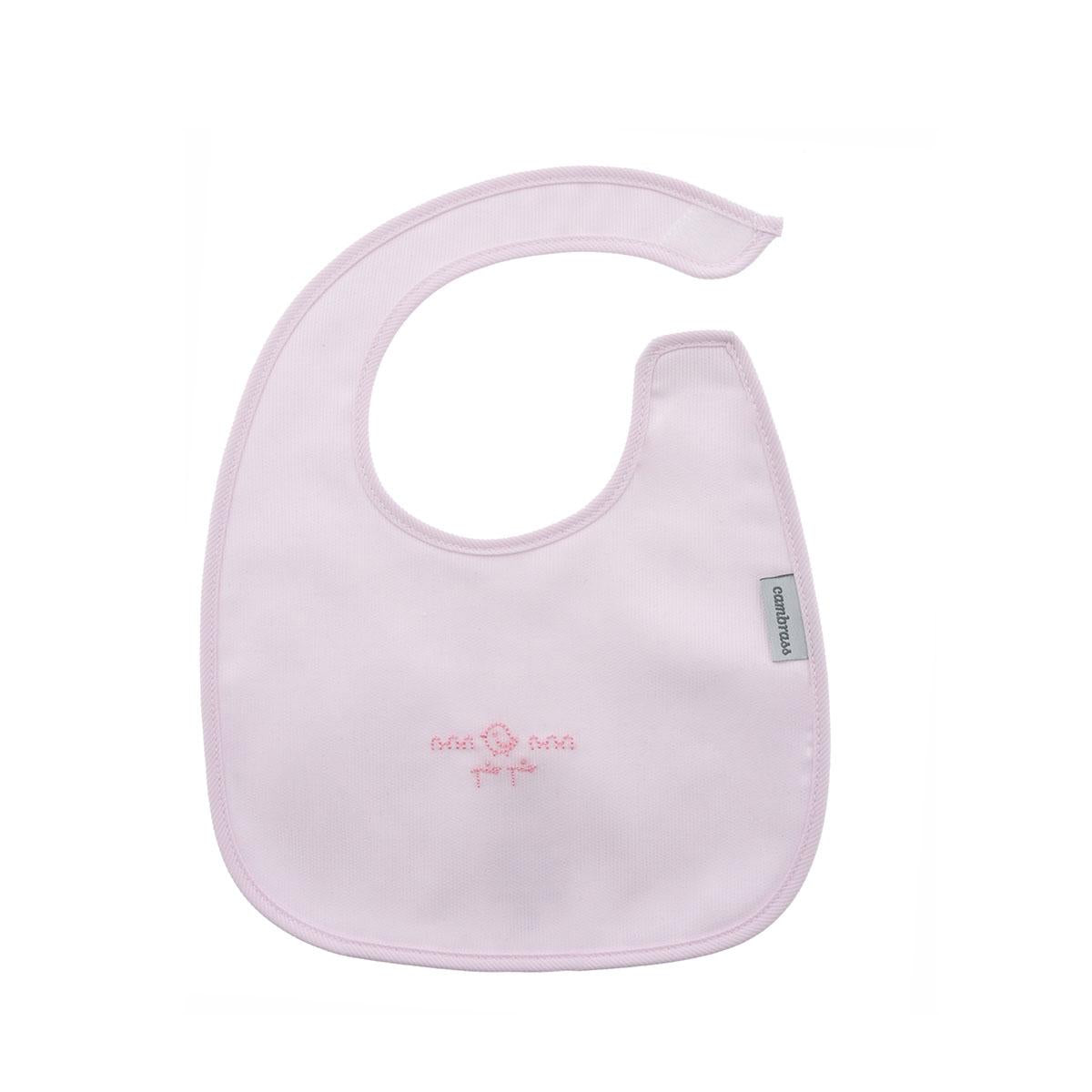 Babero cuadrado con Velcro Celeste 20x26 cm. Color Rosa