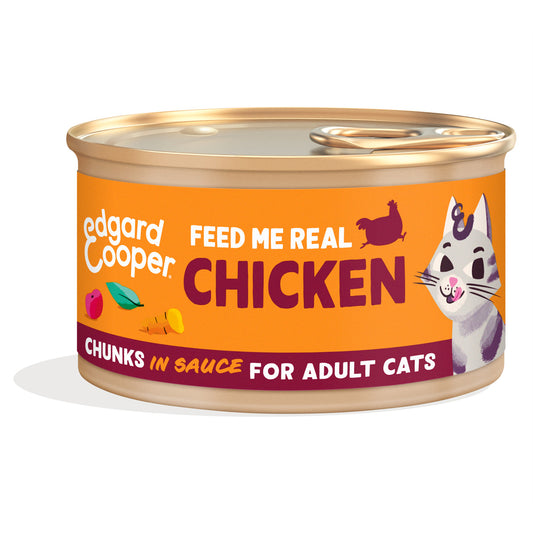 Comida húmeda gatos en salsa Trocitos de Pollo Edgard & Cooper 85 g