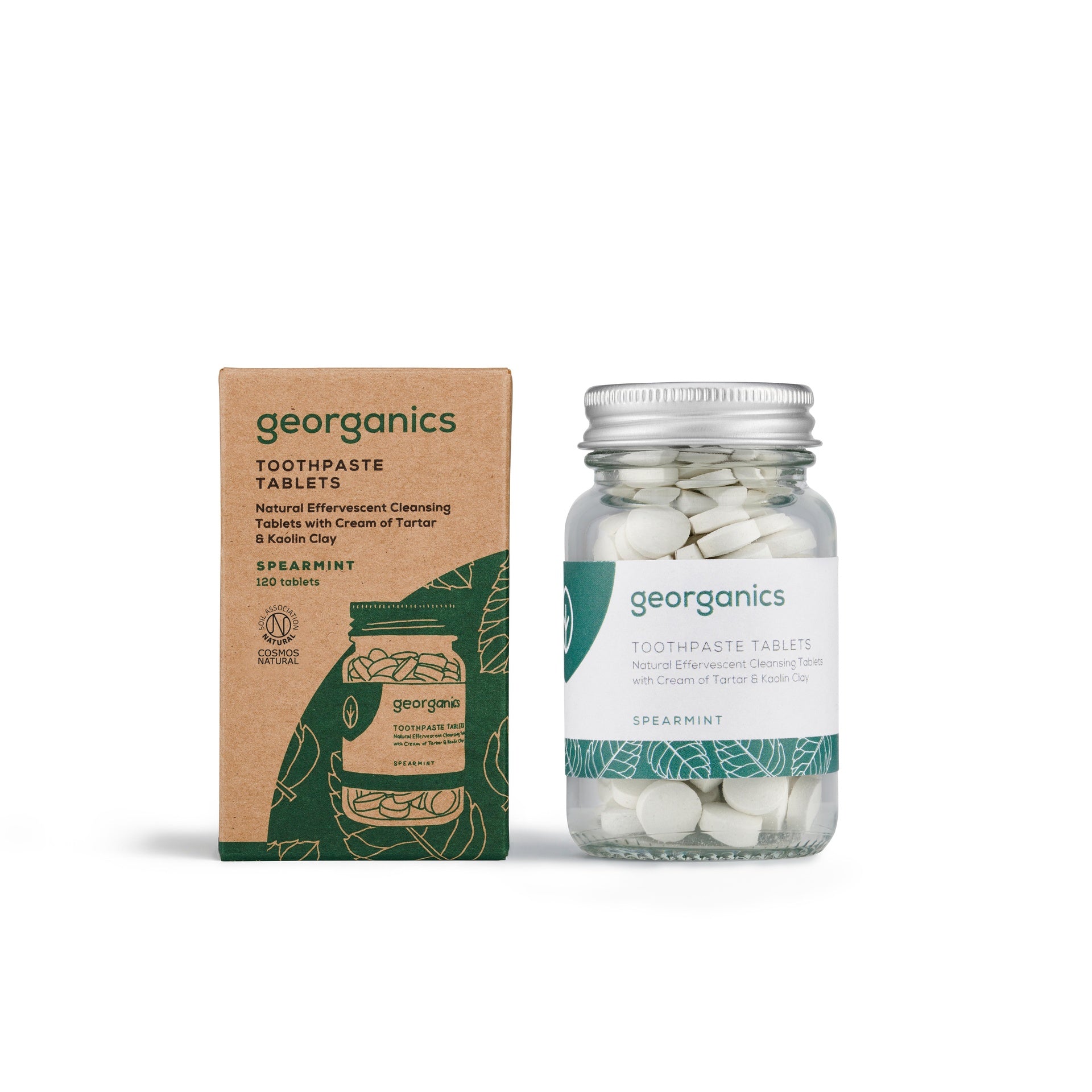 Dentífrico Natural en Tabletas sabor Hierbabuena Georganics  120 tabletas