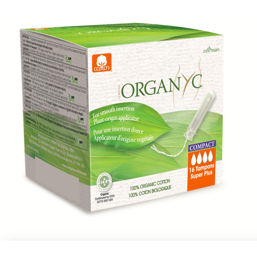 Tampones super plus aplicador compact Organyc 16 Uds