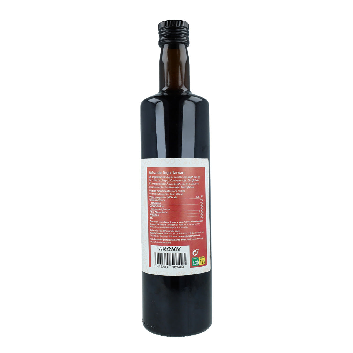 Salsa de soja Tamari ECO Planeta Huerto 750 ml