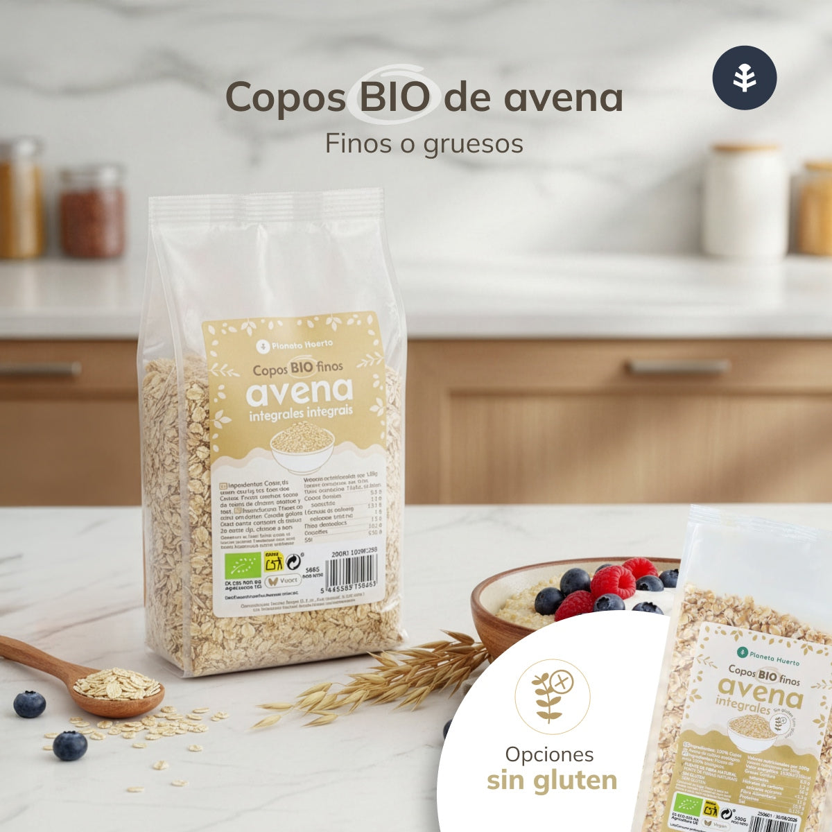 Copos de Avena integral finos ECO Planeta Huerto 500 g