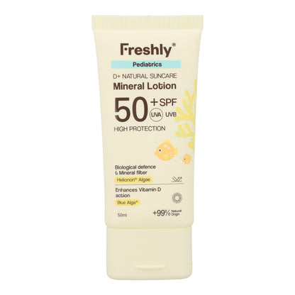Pediatrics D+ Natural Suncare Mineral Lotion SPF50 Freshly Cosmetics 50 ml