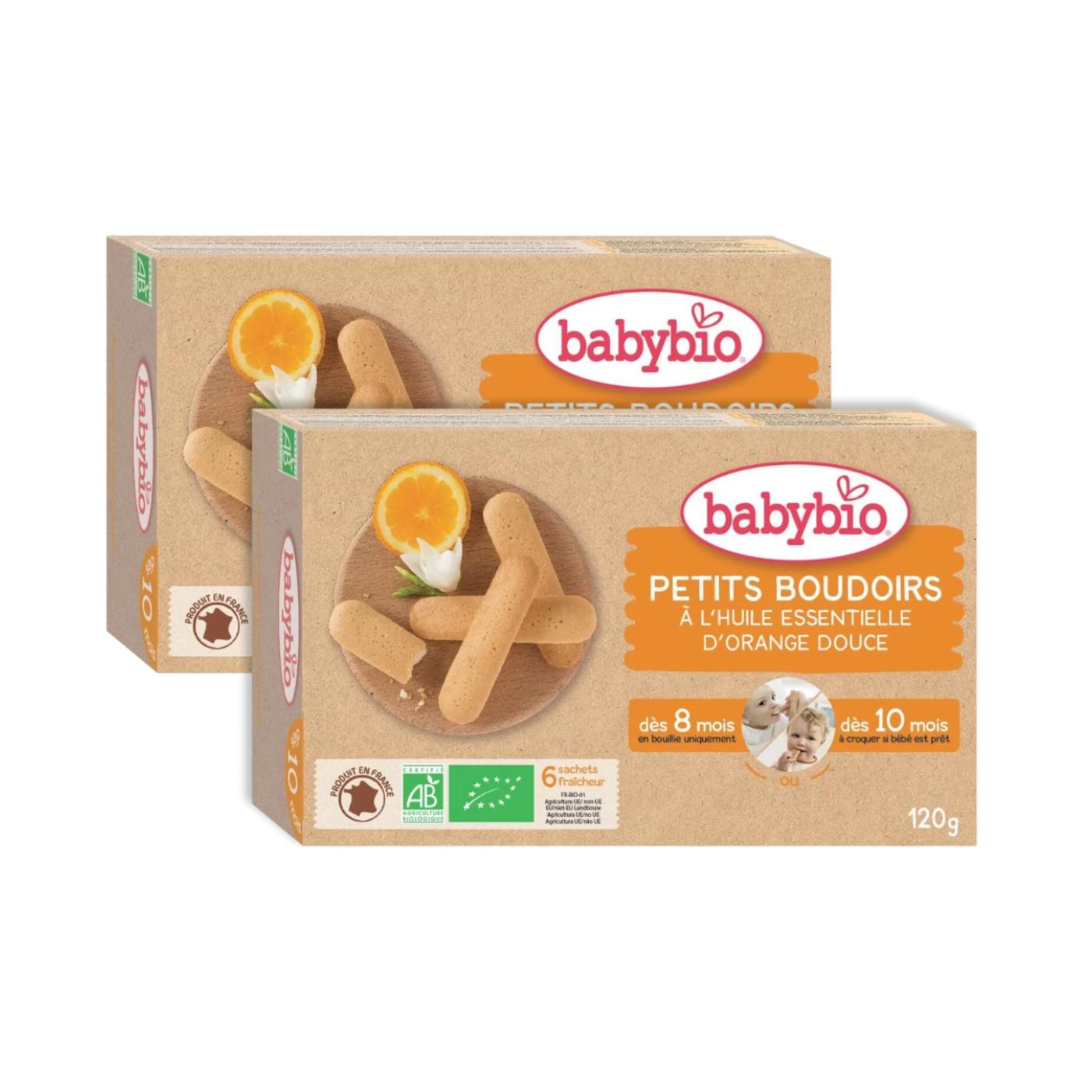 Pack 2 uds Galletas Bio Dentición sabor Naranja para bebés Babybio 120 g