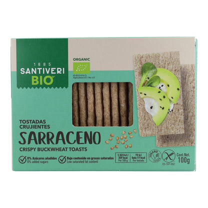 Tranches de pain légères et croustillantes au sarrasin bio Santiveri 100 g
