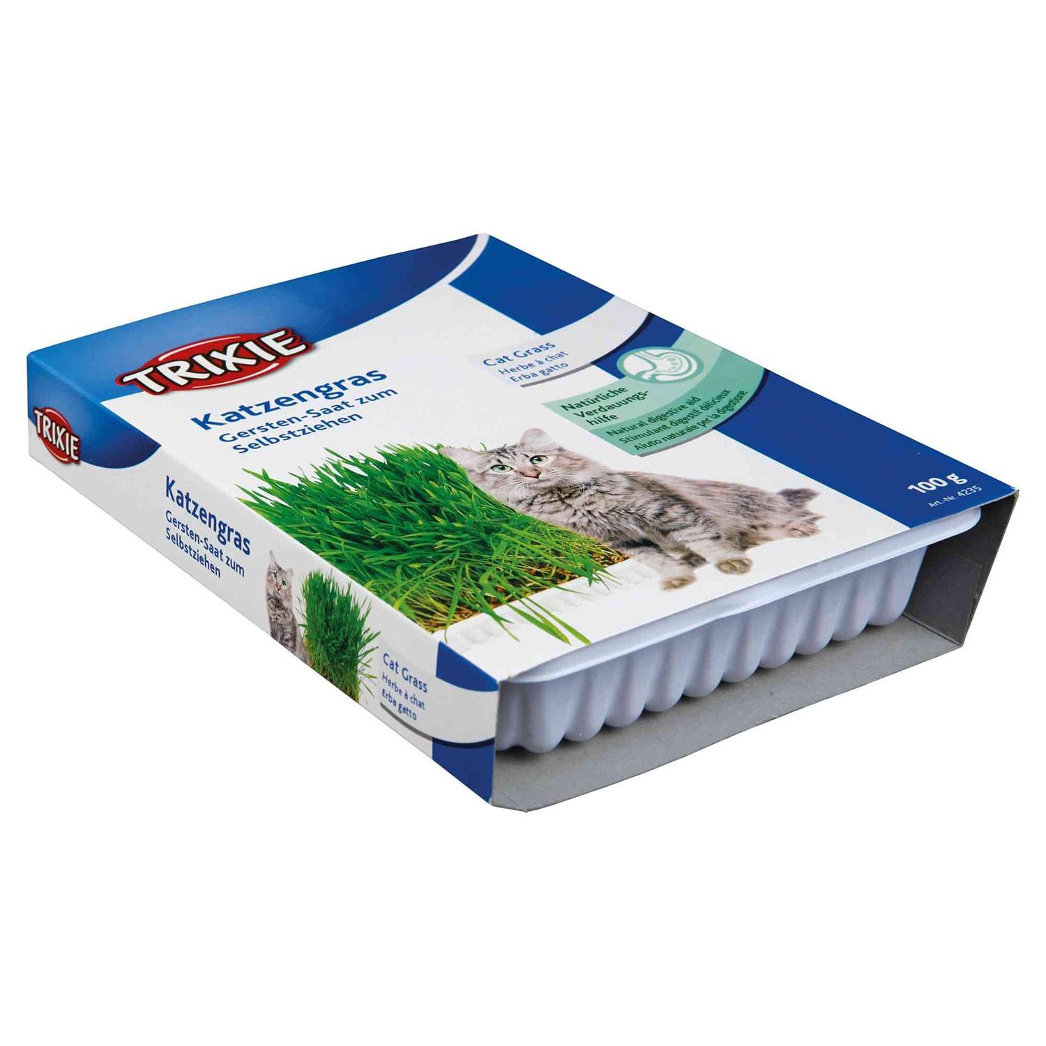 Hierba Gatos con Bandeja Trixie 100 g