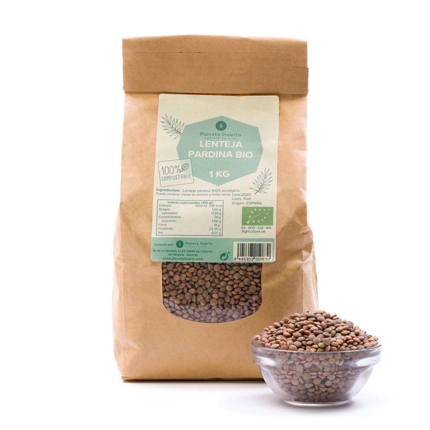 Lenteja Pardina ECO Planeta Huerto 1 kg