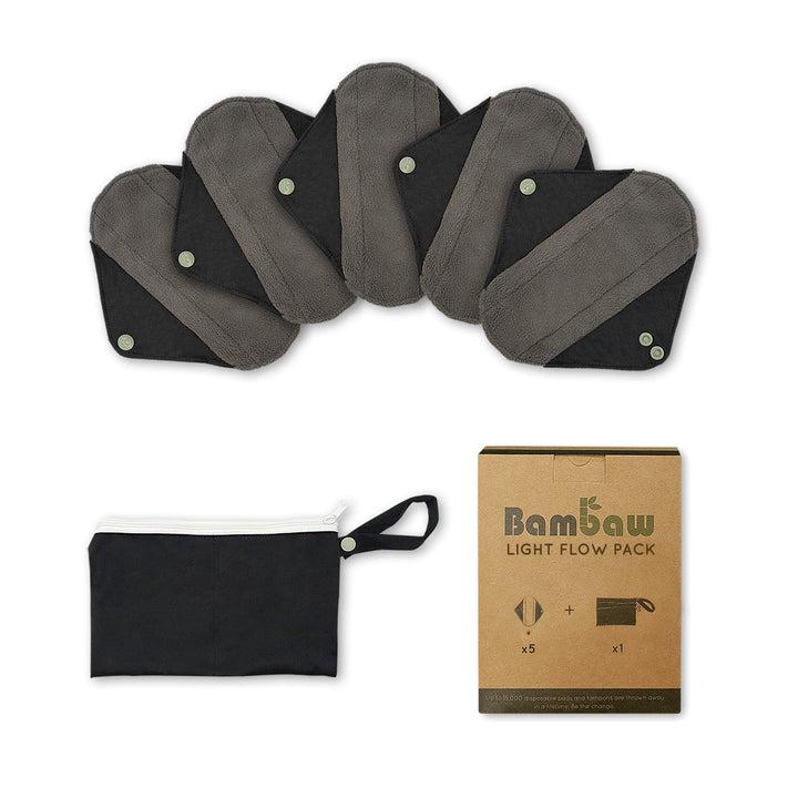 Pack 5 Compresas de bambú reutilizable Bambaw Flujo medio