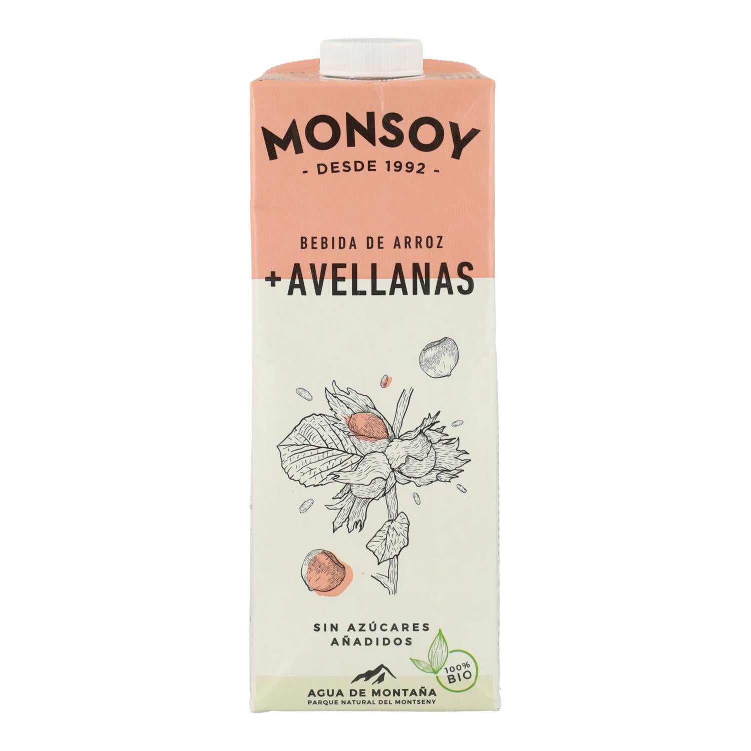 Pack 6 x Bebida Arroz y Avellanas BIO Monsoy 1L