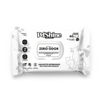 Lingettes hygiène chien/chat sans odeur Porrini 40 pces