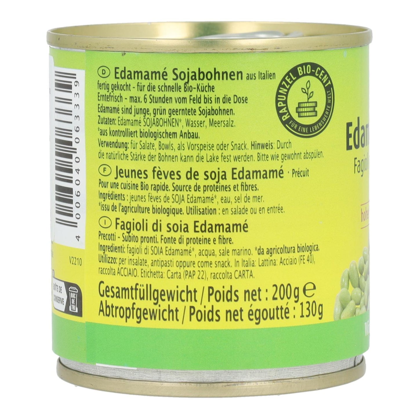 Habas soja Edamamé Rapunzel, 200 g
