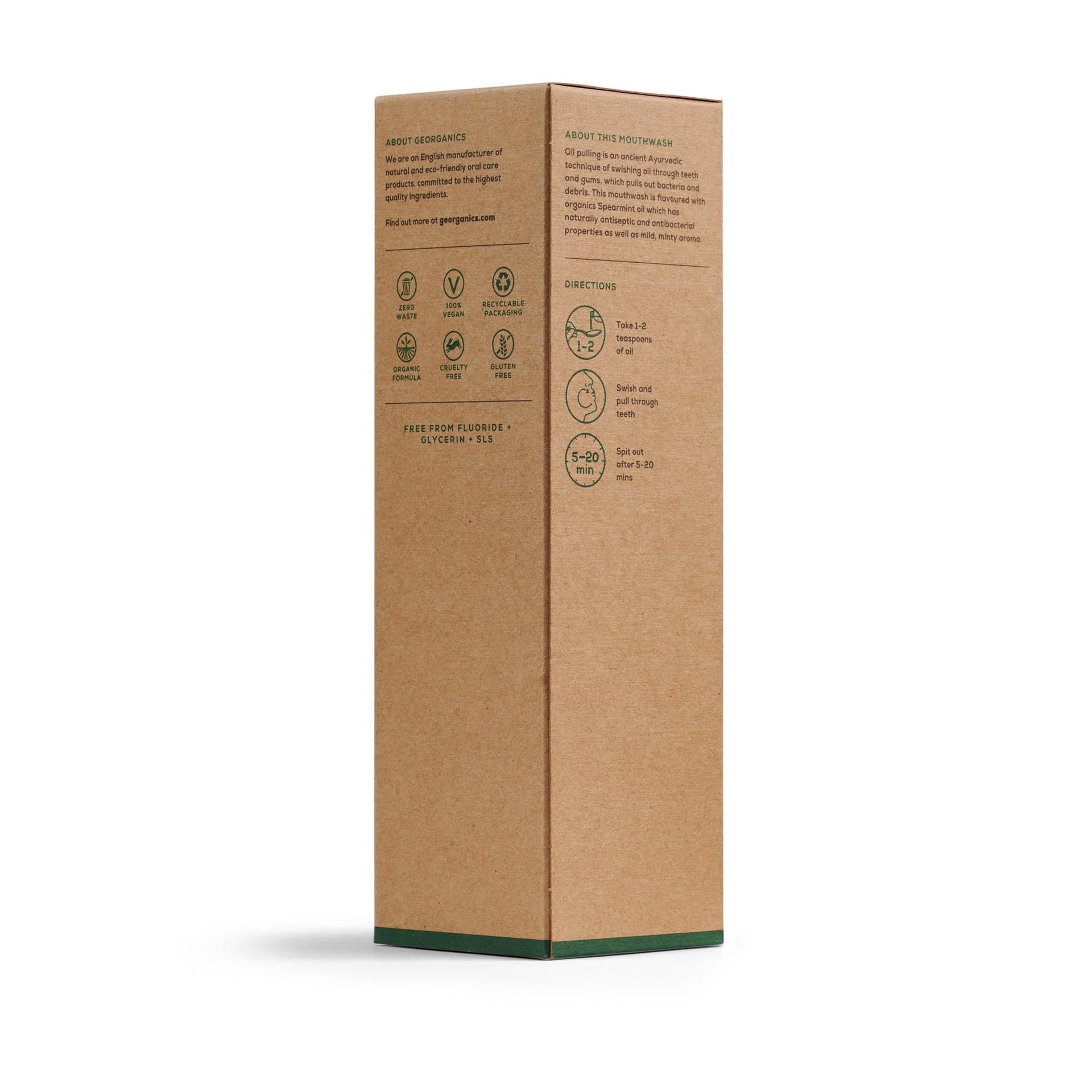 Enjuague bucal con aceite de coco y menta Georganics 250 ml