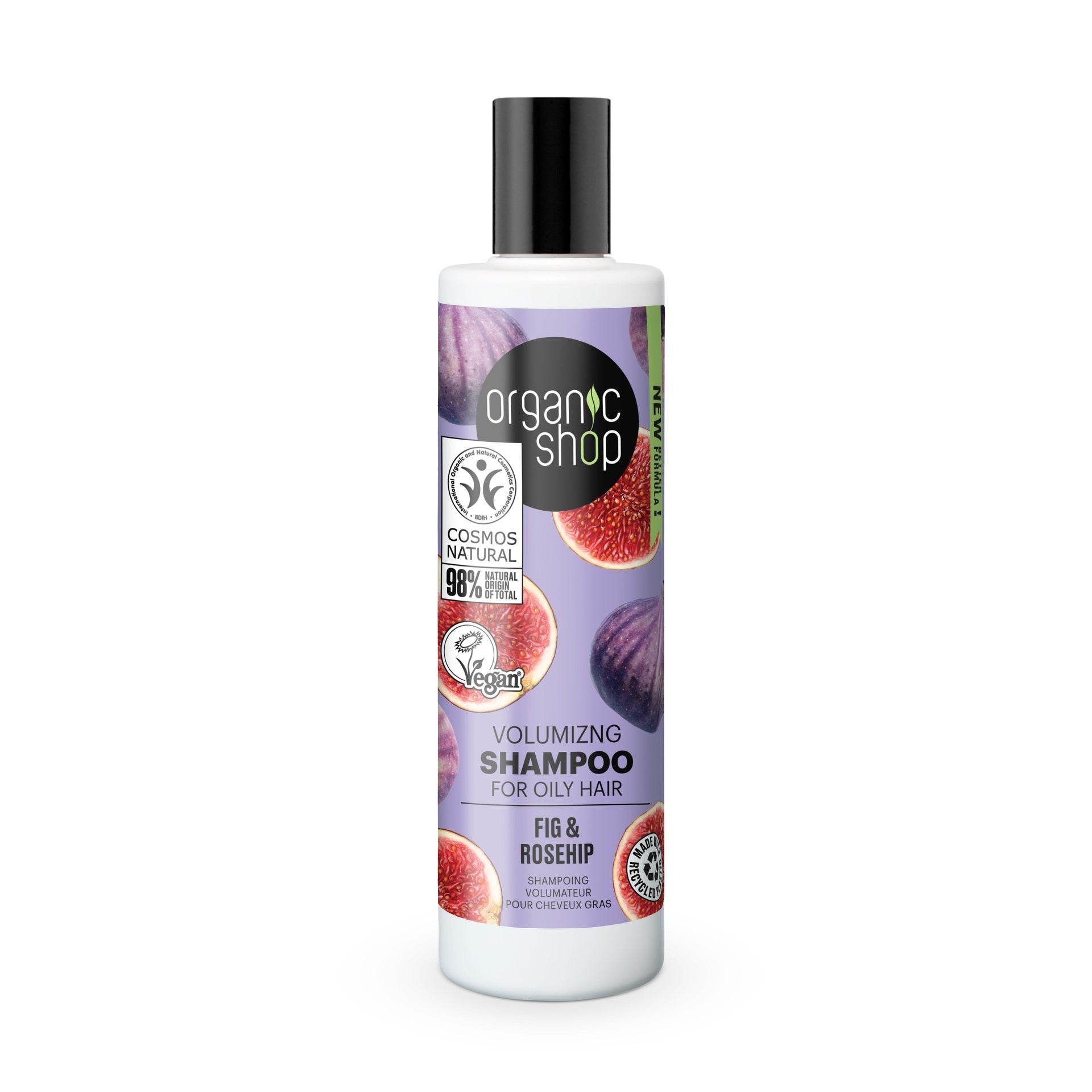 Champú volumen para cabello graso higo y escaramujo, 280 ml. Organic Shop