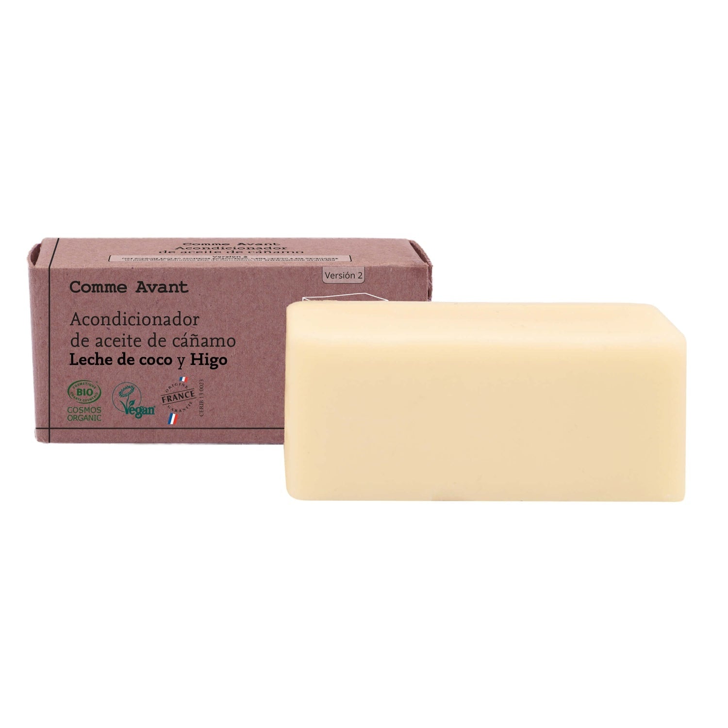 Après-shampoing solide à l'huile de chanvre Figue et Lait de Coco Comme Avant 45 g