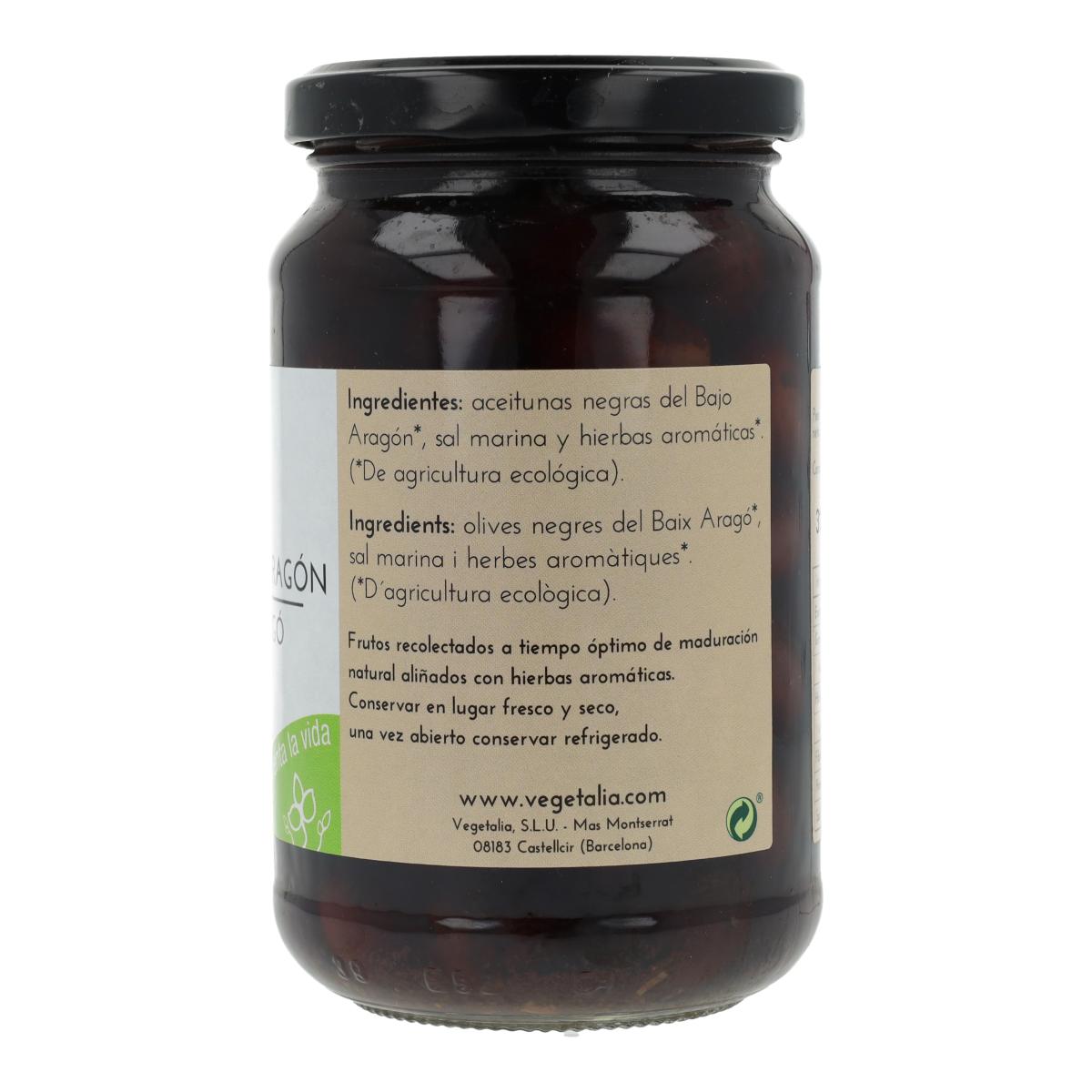 Aceitunas negras de Aragón Vegetalia 220g